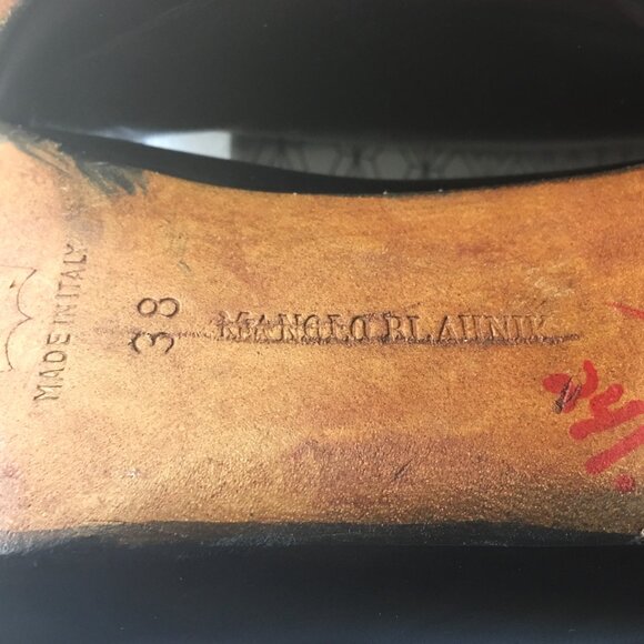 MANOLO BLAHNIK Black Leather Point Toe Ankle Boots  💋 SIZE 38 - Picture 11 of 16